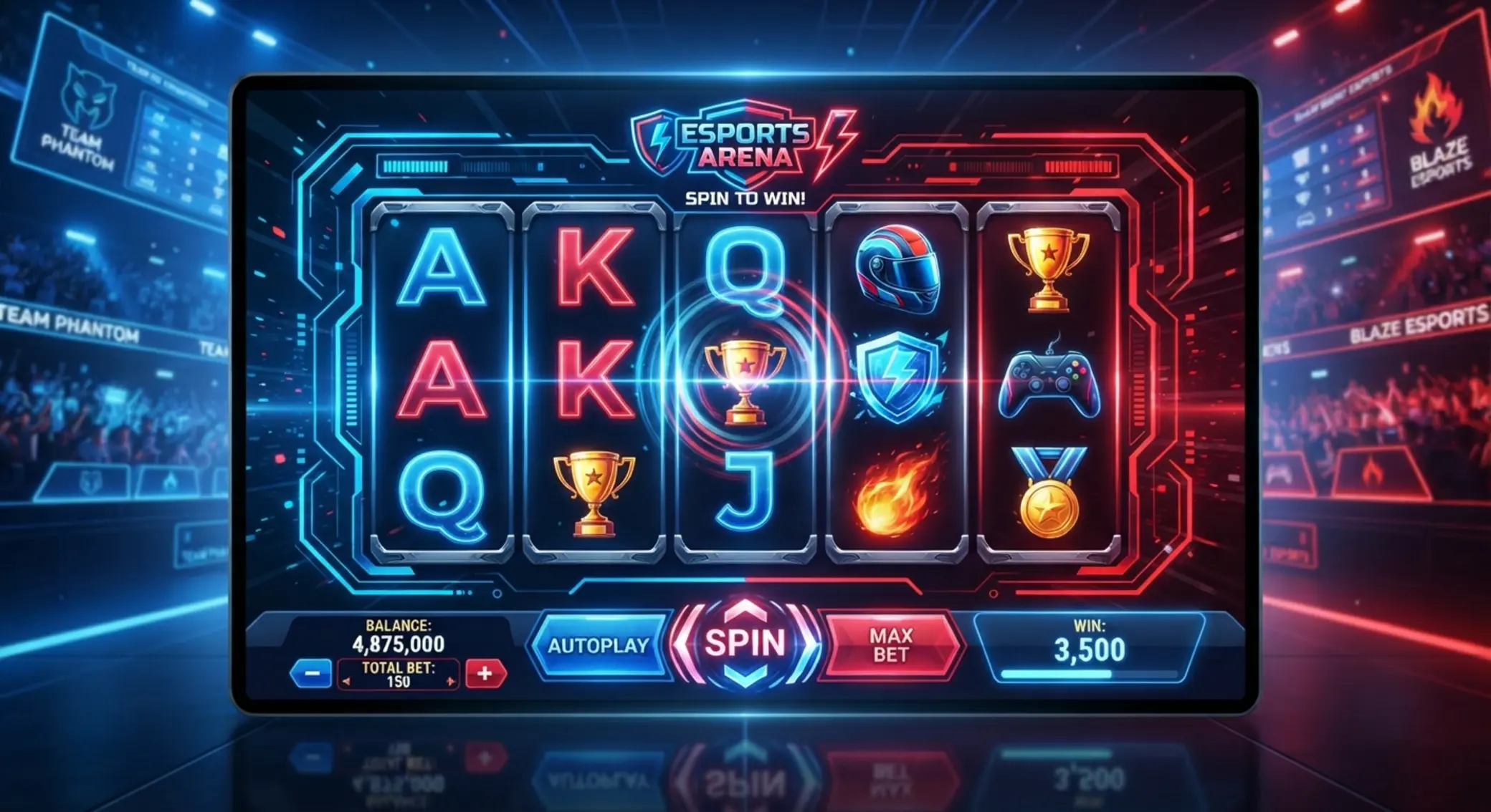 Modern, sportos hangulatú GG Bet slot felület
