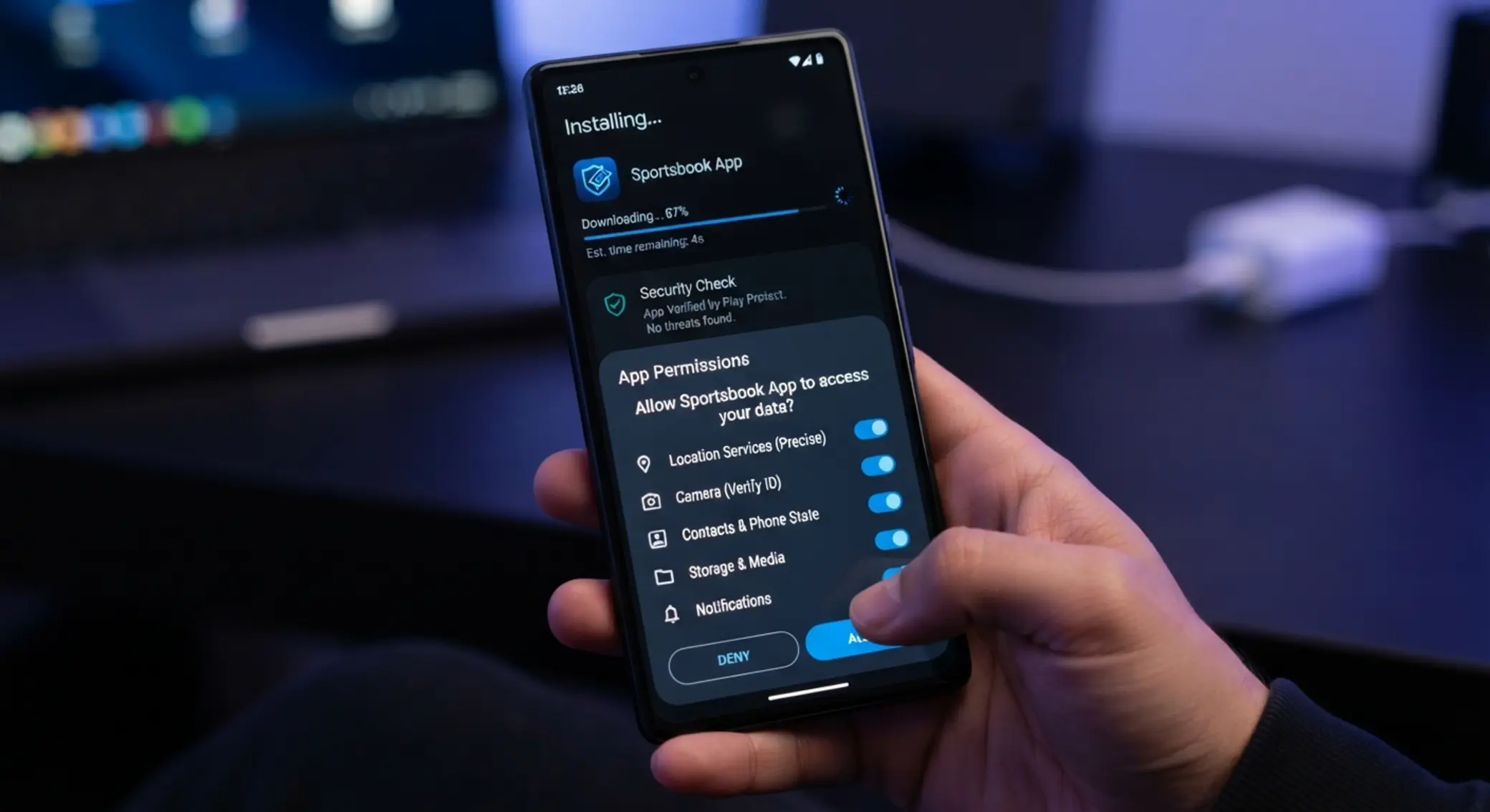 Mobilalkalmazás telepítési folyamat illusztrációja