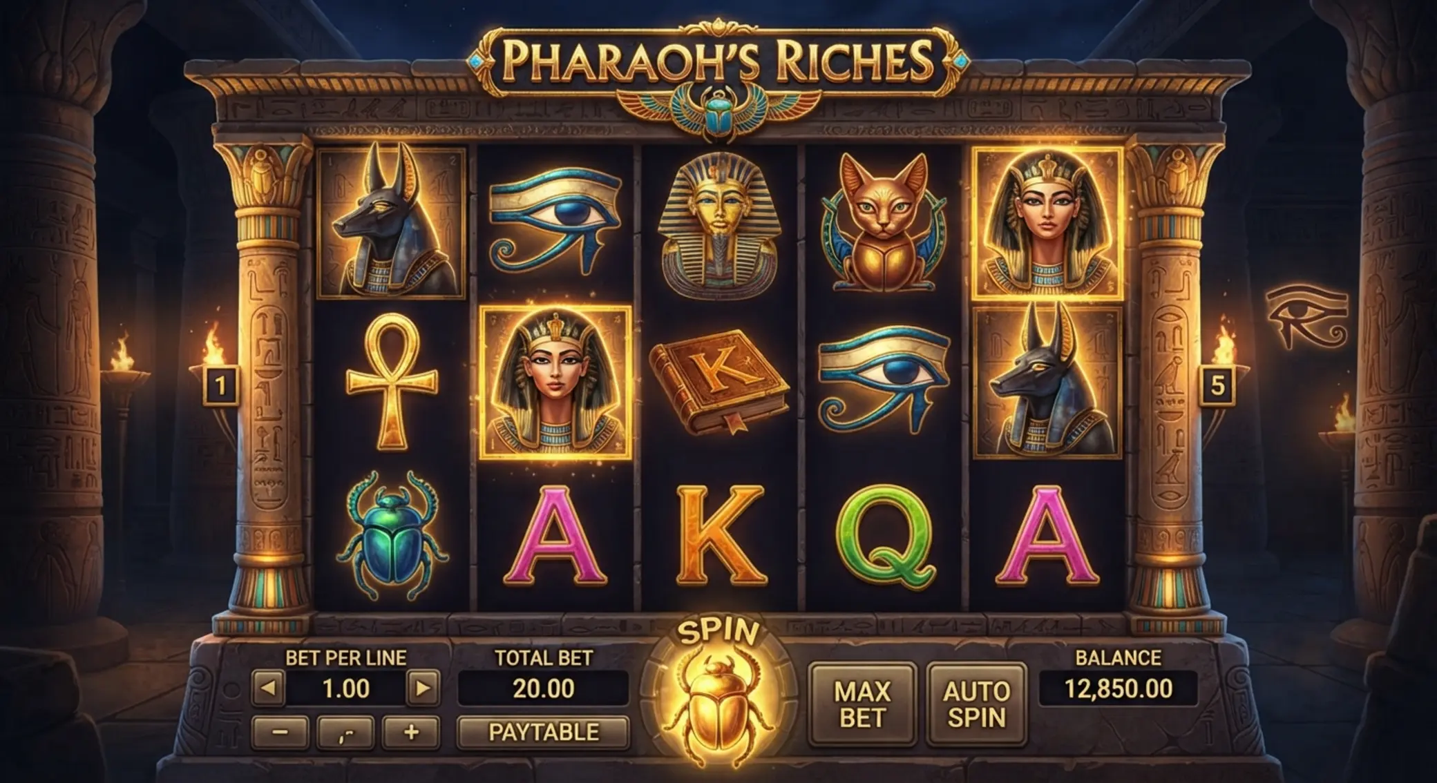 Legacy of Dead slot áttekintő kép Legacy of Dead stílusú slot illusztráció egyiptomi háttérrel